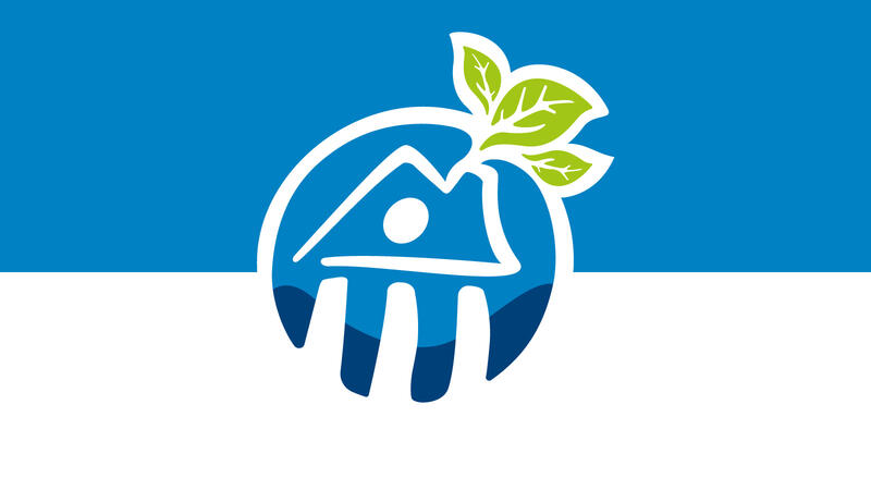 The logo of the Aarhus Centres, a stylized building facade within a stylized apple