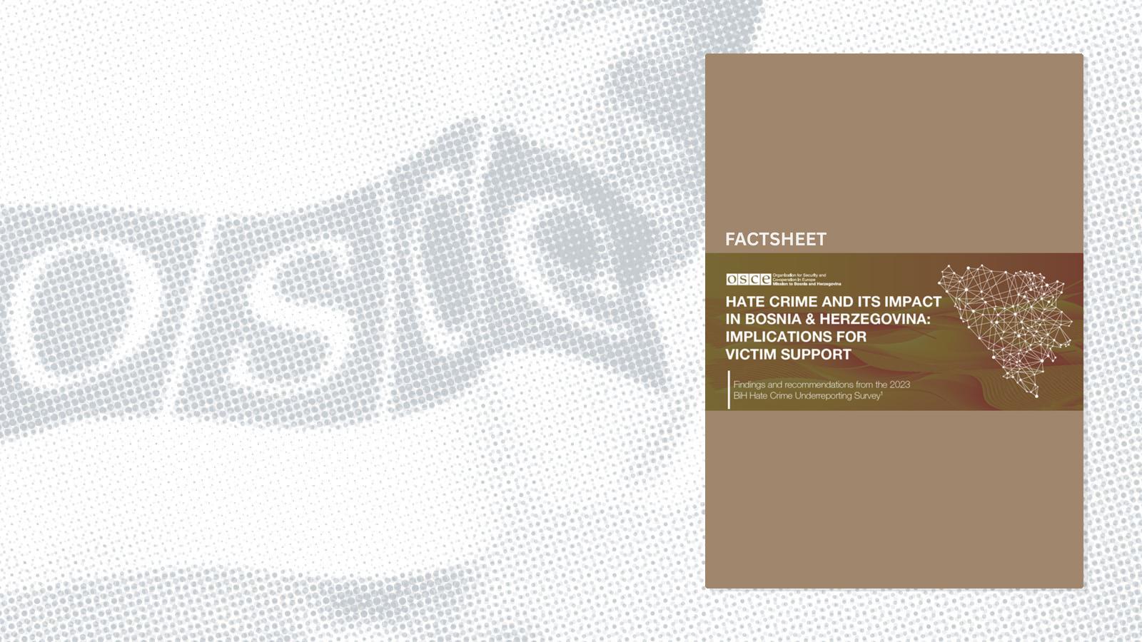 Sažetak izvještaja o krivičnim djelima iz mržnje u BiH, s ilustracijom mape.