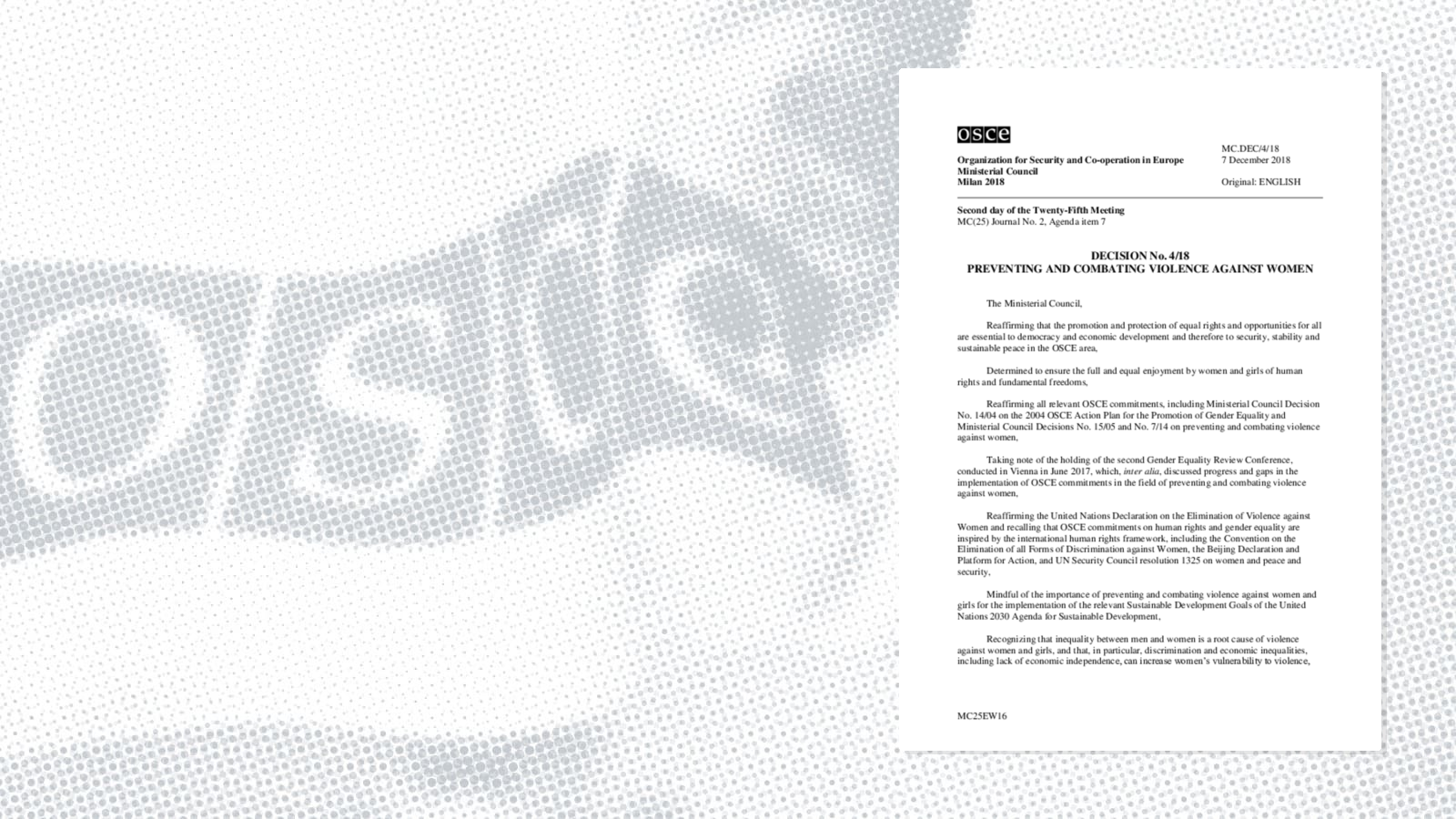 Decision Nr. 4, Preventing and Combating Violence Against Women