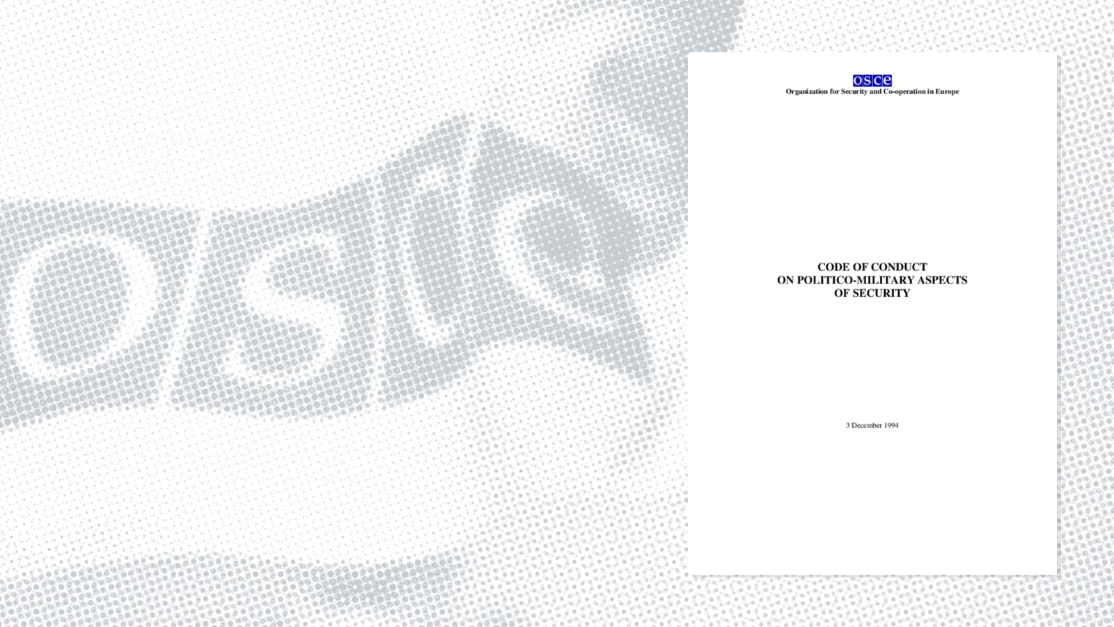 Code of Conduct on Politico-Military Aspects of Security