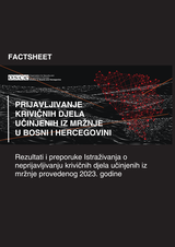 Grafika srca sa crvenim tačkama, crni i bijeli tekst o prijavljivanju djela iz mržnje u BiH.