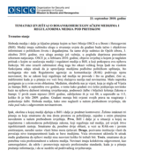 Logo OEBS-a na vrhu dokumenta sa tekstom u vezi sa bosanskohercegovačkim medijima i regulativom, datum 25. septembar 2018.