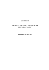 Analysis of the electoral process: 2012 Local Elections Analysis of the electoral process: 2012 Local Elections