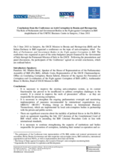 Conclusions from the Conference on Anti-Corruption in Bosnia and Herzegovina 