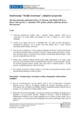 Konferencija "Mediji i terorizam", zaključci i preporuke