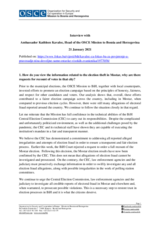 Interview with Ambassador Kathleen Kavalec, Head of the OSCE Mission to Bosnia and Herzegovina; Fokus.ba, January 2021