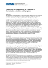 Finding Long-Term Solutions For the Elimination of Discrimination, Assimilation and Segregation