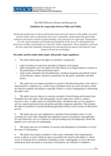 The OSCE Mission to Bosnia and Herzegovina Guidelines for Co-operation Between Police and Media