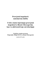 Prosvjetni inspektori:  zanemarena dužnost 