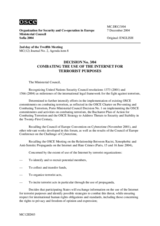 Decision No. 3/04 on Combating the use of the Internet for terrorist purposes