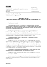 Decision No. 3/13 on the freedom of thought, conscience, religion or belief