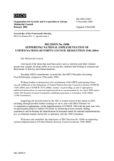 Decision No. 10/06 on the supporting national implementation of United Nations Security Council Resolution 1540 (2004)